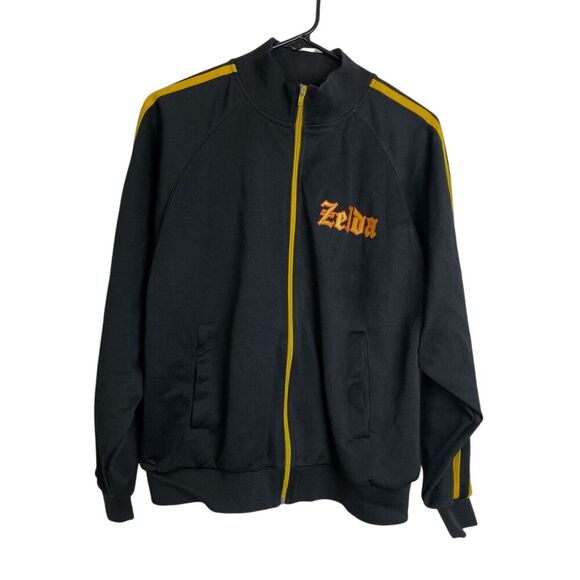 Zelda Nintendo Track Jacket Small Black Full Zip Olde School Classic Retro - Picture 2 of 10